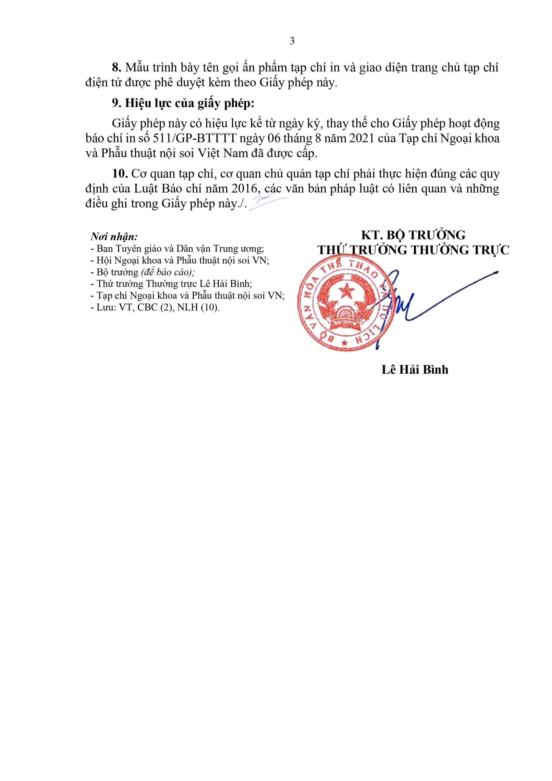 Giấy phép hoạt động tạp chí - trang 3